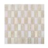 beige-white-checkered-glass-mosaic-full-sheet-front-view Beige and White Iridescent Checkered Rectangular Mosaic Tile