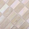 beige-white-checkered-rectangular-tile-surface-close-up Beige and White Iridescent Checkered Rectangular Mosaic Tile