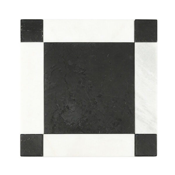 Black and White Square Marble Outdoor Floor Tile