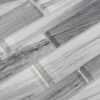 Gray White Linear Glass Mosaic Tile
