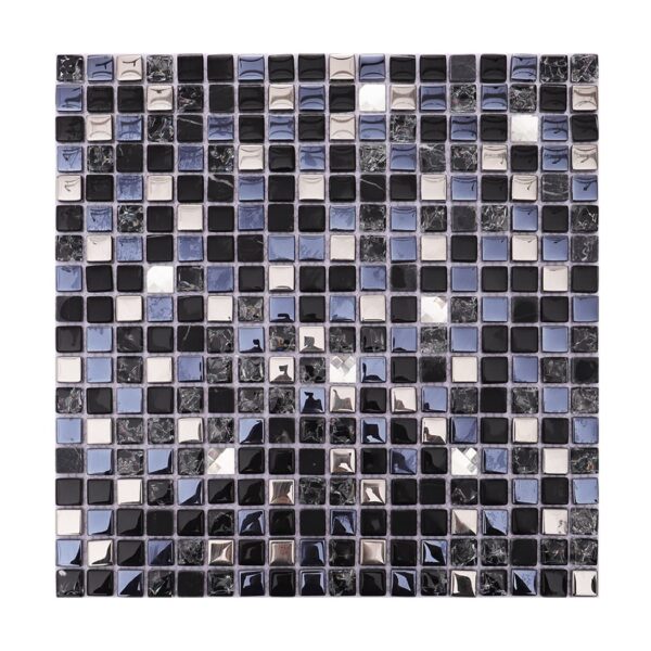 Black Silver Crystal Glass Mosaic Kitchen Backsplash Tile