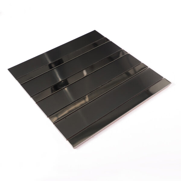 Black Stainless Steel Long Subway Wall Mosaic Tile for Modern Kitchen and Bathroom