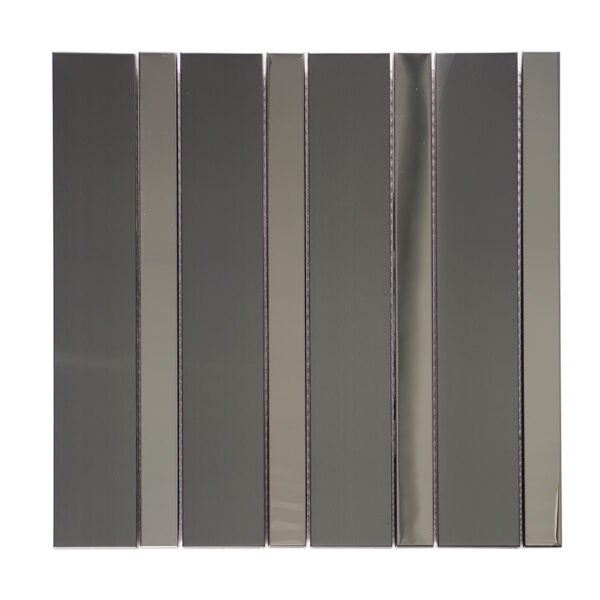 Black Stainless Steel Long Subway Wall Mosaic Tile for Modern Kitchen and Bathroom