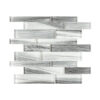 Gray White Linear Glass Mosaic Tile