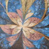 blue-and-cream-floral-mosaic-mural-center-detail Blue Floral Glass Mosaic Mural Tile for Artistic Feature Walls