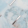 blue-gray-glass-mosaic-tile-surface-closeup Coastal Blue Glass Subway Wall Mosaic Tile Shower Niches, Laundry Rooms and Wet Bars