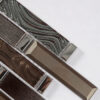 bronze-gray-patterned-glass-linear-mosaic-closeup Brown Linear Glass Wall Lounge Feature Wall Tile