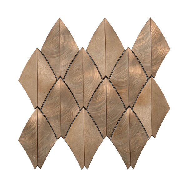 Vintage Brushed Antique Copper Leaf Shape Aluminum Wall Tile