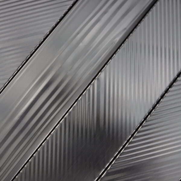 Brushed Black Stainless Steel Tile with Linear Grooved Surface for Modern Walls