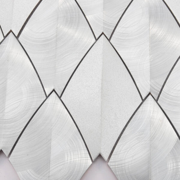 Modern Brushed Silver Leaf Shape Aluminum Wall Tile