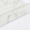 clear-beveled-marble-glass-subway-strip White Glass Subway Bathroom Tile With Light Gray Marble Line Detail