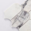 White Elongated Scale Marble Exotic Stone Mosaic Tile with Gray Veins