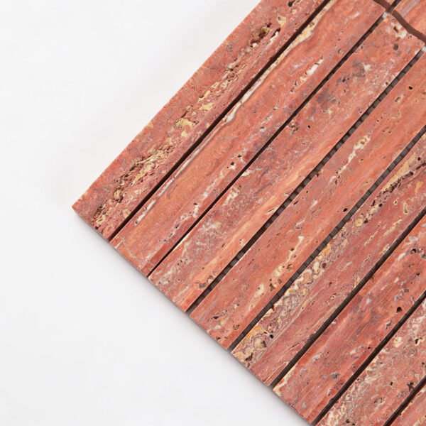 3D Curved Fluted Travertine Natural Linear Stone Wall Mosaic Tile