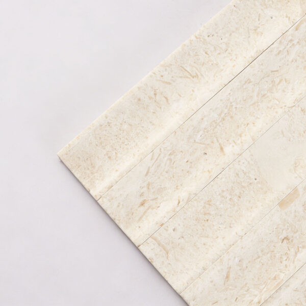 Cream Seamless Limestone Fluted Mosaic Tile