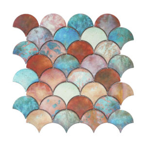 Colorful Retro Aluminum Fan Metal Mosaic Tile for Feature Walls