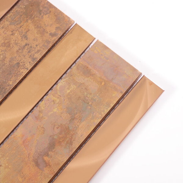 Copper and Rose Gold Stainless Steel Linear Mosaic Tile