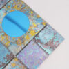 Blue Aluminum Metal Wall Mosaic Tile with Mirror Glass Circular Accent