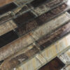 Amber Brown Glass Linear Mosaic Tile
