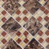 dark-brown-veined-glass-amber-cream-mosaic-pattern Dark Brown Veined Mosaic Tile With Amber Cream Glass Square For Bar Backsplash