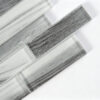 Gray White Linear Glass Mosaic Tile