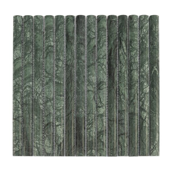 dark-green-marble-kit-kat-mosaic-tile-sheet-top-view Forest Green Marble Vertical Kit Kat Fluted Tile Bathroom and Kitchen Backsplash Mosaic