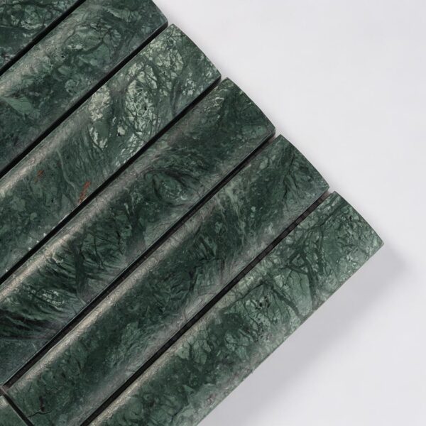 Dark Green Marble Wide Curved Strip Tile