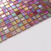 Dark Red Iridescent Kitchen Backsplash Square Glass Mosaic Tile