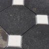 Dark Brown Octagon Marble Mosaic Tile with White Dot Inserts