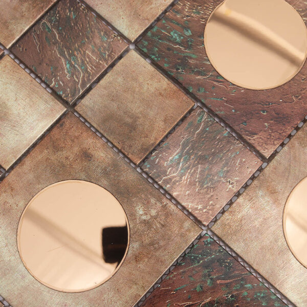 Bronze Aluminum and Glass Decorative Wall Surface Metal Mosaic Tile