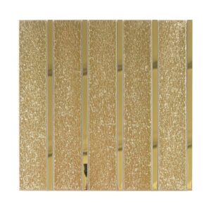 Modern Gold Glitter Metal Mosaic Vertical Subway Shower Bathroom Backsplash Tiles