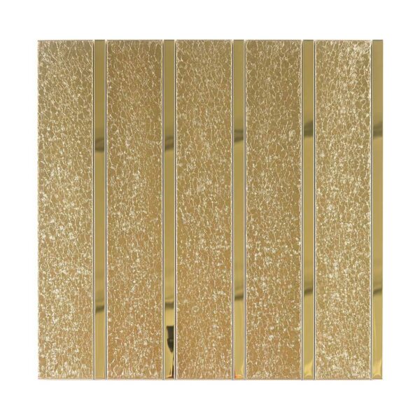 Modern Gold Glitter Metal Mosaic Vertical Subway Shower Bathroom Backsplash Tiles