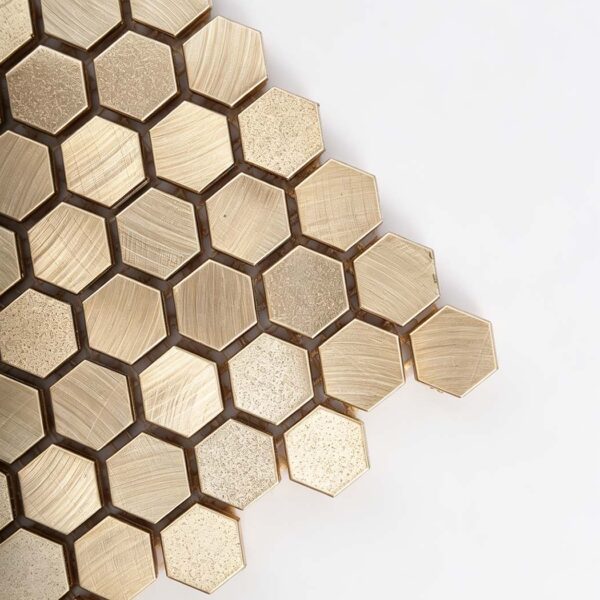 Mini Gold Hexagon Aluminum Wall Tile