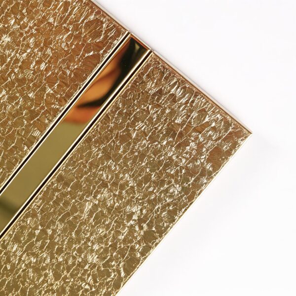 Modern Gold Glitter Metal Mosaic Vertical Subway Shower Bathroom Backsplash Tiles