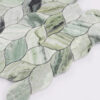green-leaf-marble-mosaic-thickness-view Ming Green Polished Marble Leaf Mosaic Tile