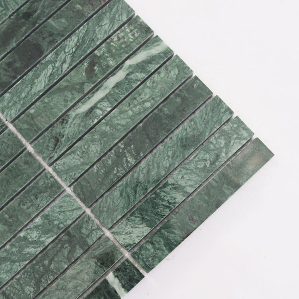 Emerald Green Marble Vertical Strip Mosaic Kitchen Backsplash Tile