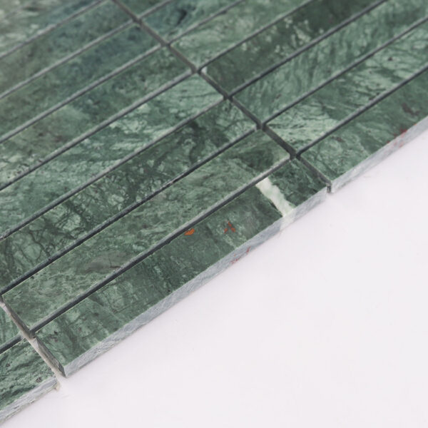 Emerald Green Marble Vertical Strip Mosaic Kitchen Backsplash Tile
