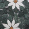 Verde Guatemala Green and White Floral Marble Tile