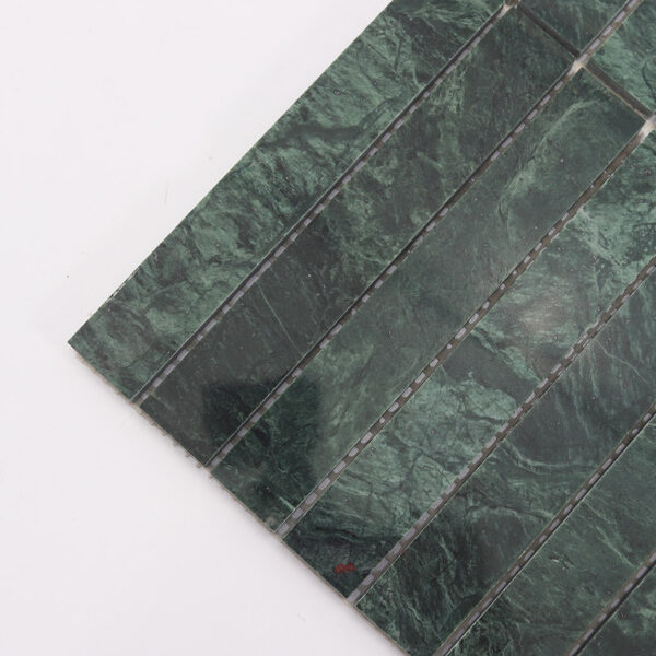 India Green Marble Stack Vertical Mosaic Shower Wall Tile