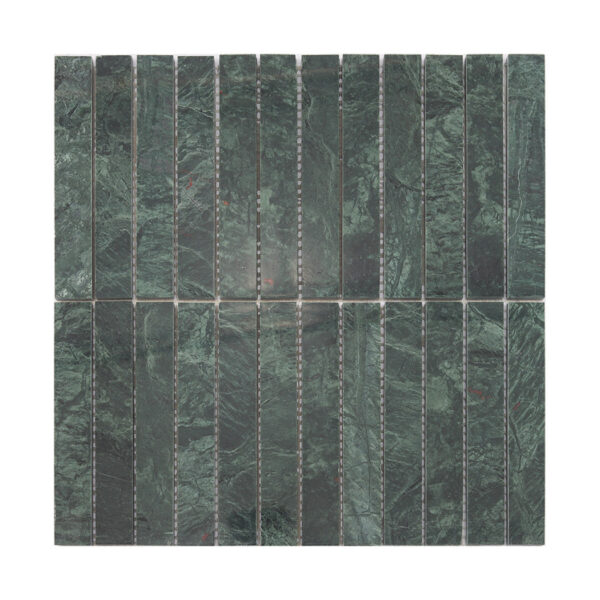 India Green Marble Stack Vertical Mosaic Shower Wall Tile