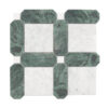 green-white-framed-square-marble-mosaic-full-sheet White and Green Framed Square Marble Mosaic Tile