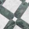 green-white-marble-framed-square-surface-detail White and Green Framed Square Marble Mosaic Tile