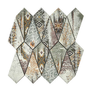 Retro Grey Diamond Shaped Aluminum Metal Mosaic Wall Tile