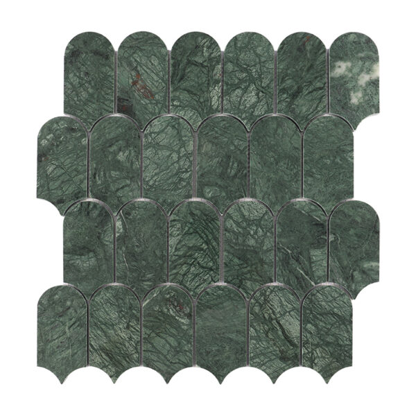 Long Fan Verde Green Marble Mosaic Tile