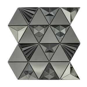 Industrial Black 3D Triangle Stainless Steel Metal Mosaic Accent Shower Bathroom Backsplash Wall Tile