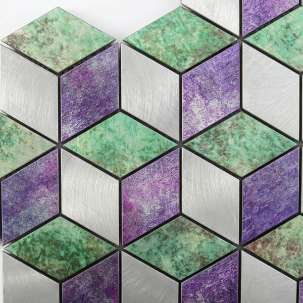 Lavender Green Hexagon Aluminum Mosaic Tile