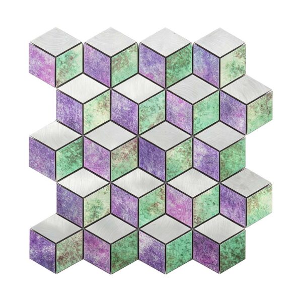 Lavender Green Hexagon Aluminum Mosaic Tile