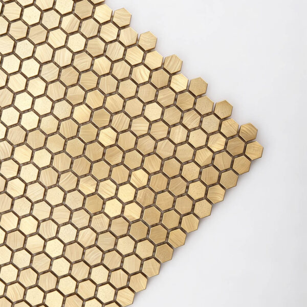 Small Hexagon Gold Aluminum Tile Sheet
