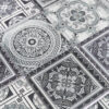 mixed-floral-geometric-glass-tile-pattern-closeup Big Square Black White Vintage Patterned Glass Tile
