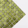 Olive Green Foil Glass Mosaic Square Tile
