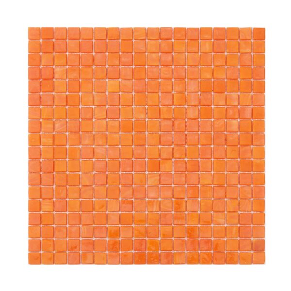Orange Peach Square Glass Mosaic Tile for Bathroom Wall and Backsplash